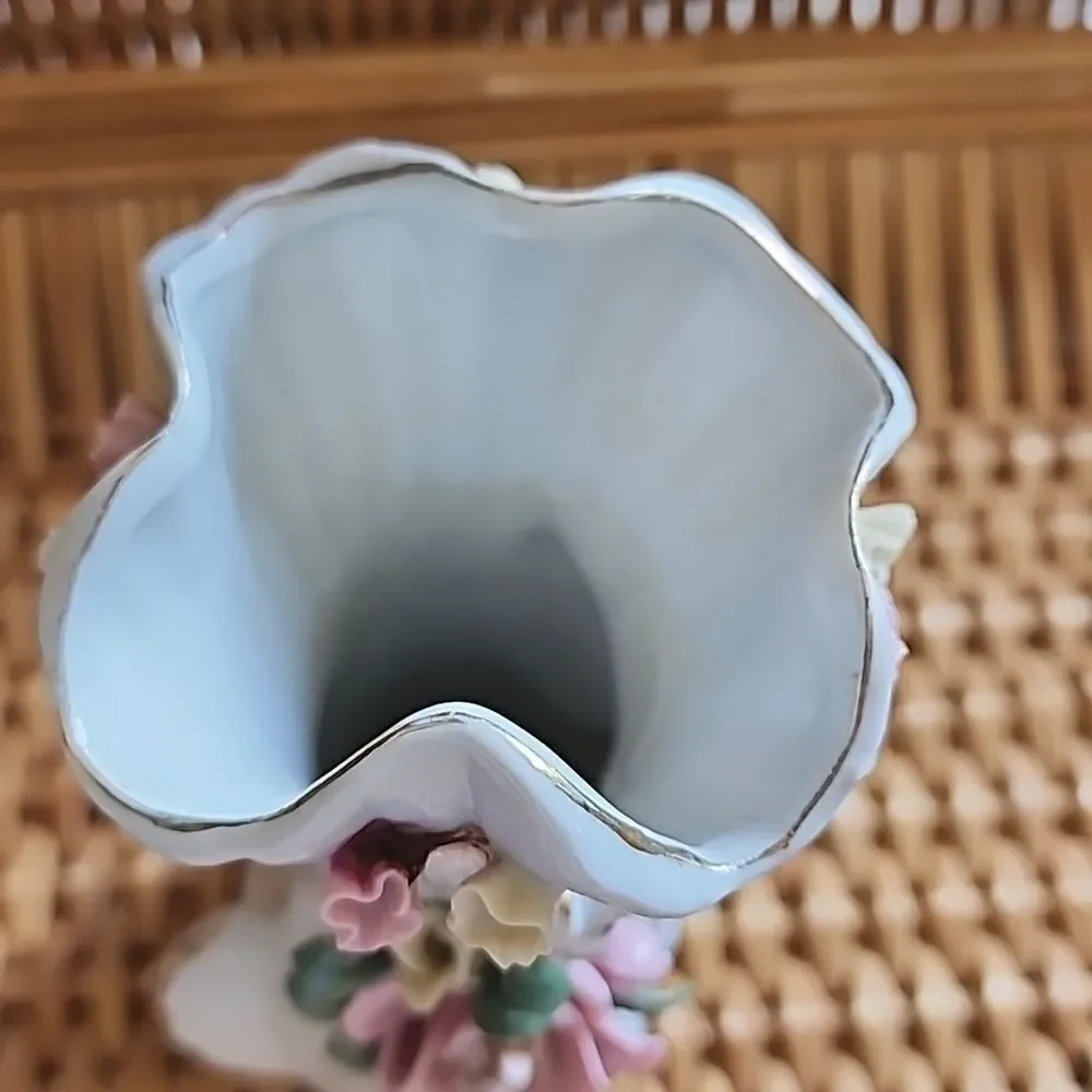 Vintage Sophia Ann Sitco Vase Floral Bird Vase Coquette